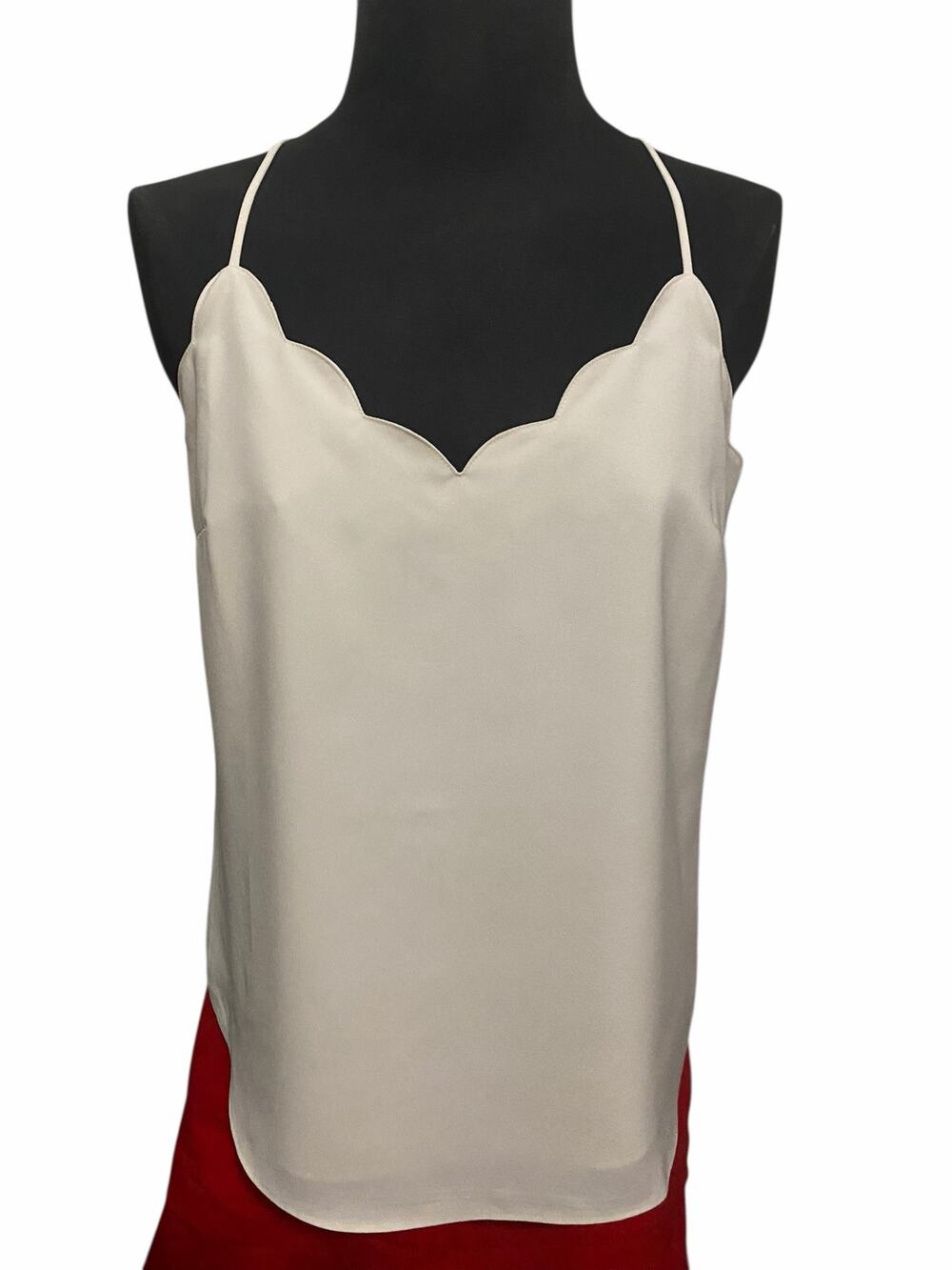 J. Crew Women's Camisole 8 White Tulip Trim Razorback Career Layer Piece